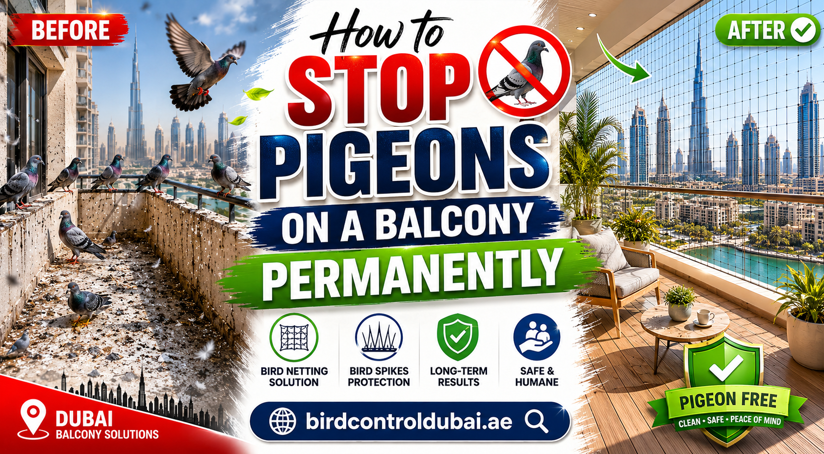 How to Stop Pigeons on a Balcony Permanently