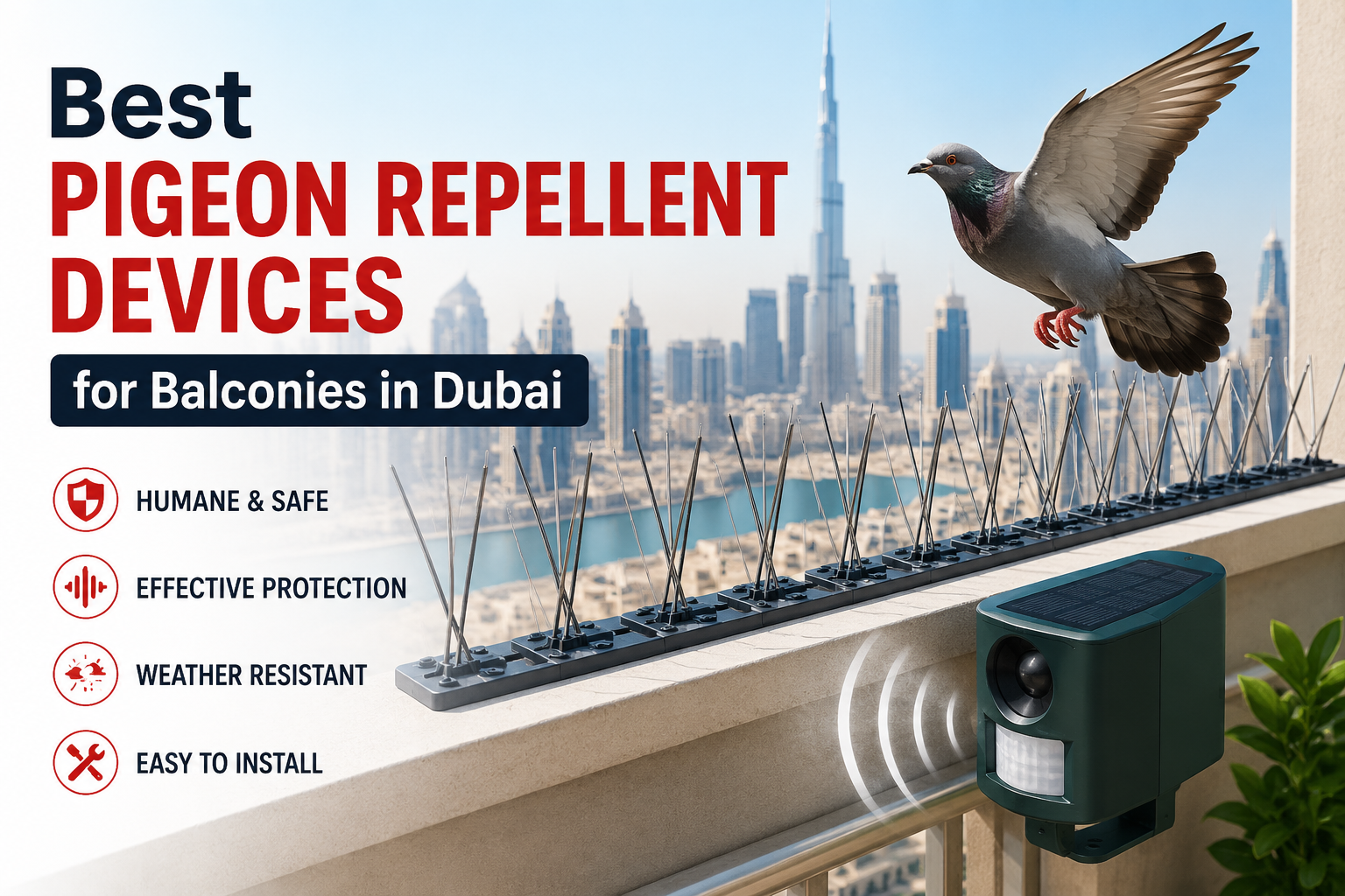 Best Pigeon Repellent Devices for Balconies in Dubai