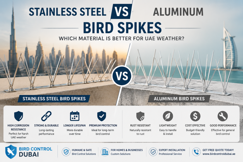 Stainless Steel vs Aluminum Bird Spikes