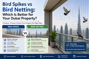 Bird Spikes vs Bird Netting: Which Is Better for Your Dubai Property?